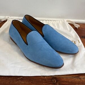 Socapri Men's Blue Suede Loafers Shoes New 12 w/ Dustbag